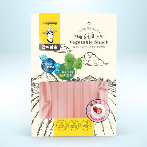 간식삼촌 야채유산균 딸기스틱 150g /애완간식