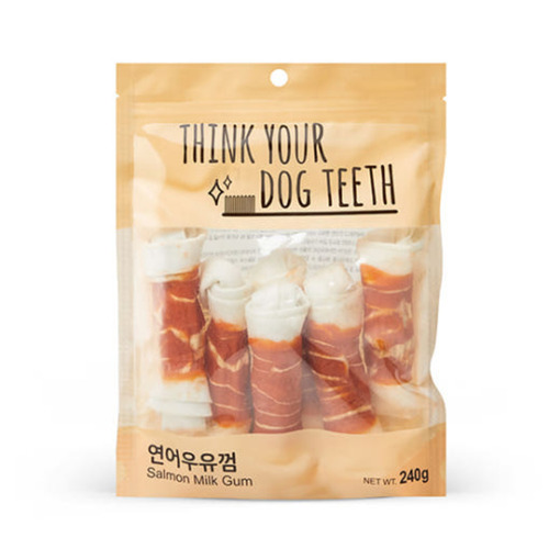 THINK YOUR DOG TEETH 연어 딩고 우유껌 6P