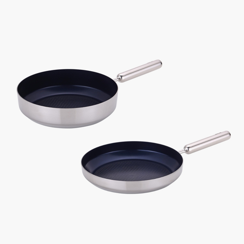 네오플램 엣지팬 스텐 블루 IH 프라이팬 2종세트 (28cm 프라이팬, 28cm 궁중팬)