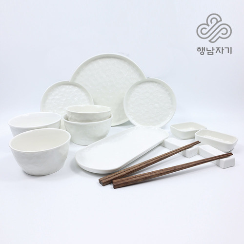 [행남자기] 도자기 식기 2인 세트 14종 - 담운 HNFX-14W