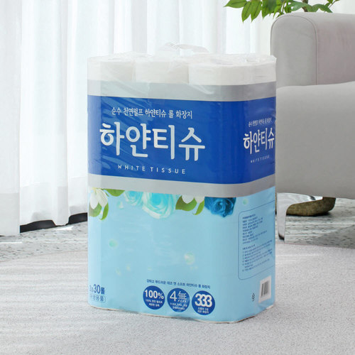 WHT TISSUE 하얀티슈 천연펄프 100% 25m*30개입
