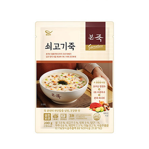 본죽 간편조리 파우치 쇠고기죽 200g