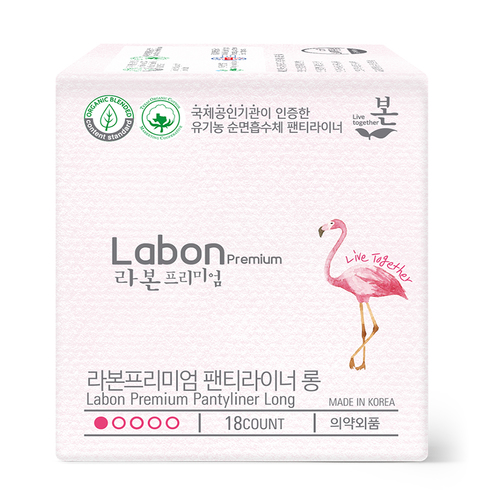 유기농본 라본프리미엄 팬티라이너롱18P /유기농 순면커버
