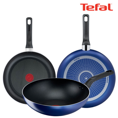 테팔 팬&냄비 PTFE 미드나잇 블루 3종세트 (프라이팬 26cm + 28cm + 볶음팬 28cm)