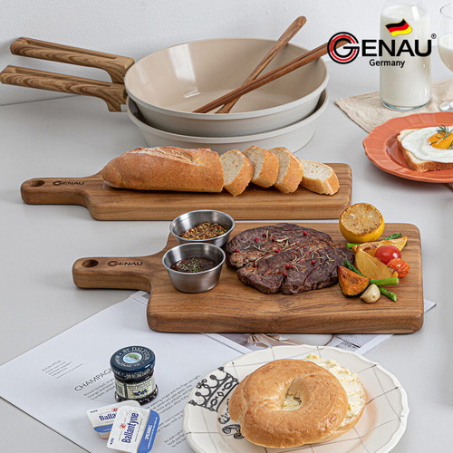 제너 티크나무 원목 플레이팅도마 + 핸들도마