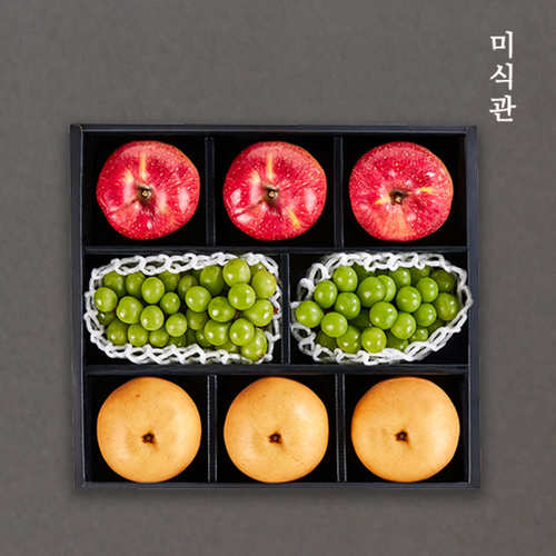 [미식관] 스페셜 과일혼합세트 2호(사과400g*3과+배 580g*3과+샤인650g*2수)총 4.3kg내외