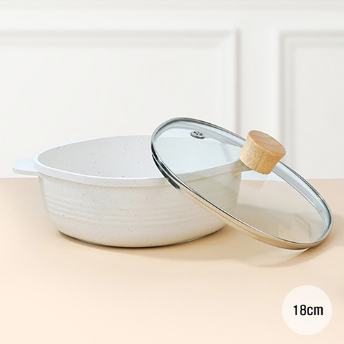 (백화점판매상품) 알루아트 IH 테라조 사각냄비 18cm