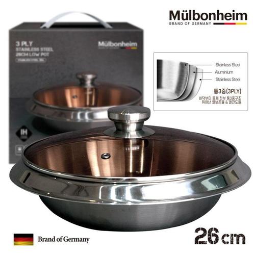 뮬본하임 IH304통3중 스텐전골26cm