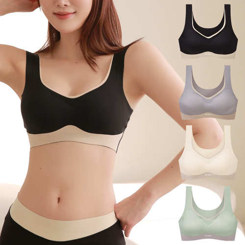 [언더액티브] 텐션업 심리스브라 노와이어 후크없는 편한 여성 무봉제 브라렛 4PACK