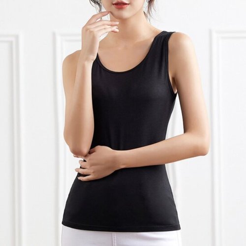 스넬 민소매 이너 나시 레이어드 라운드 스퀘어넥 모달