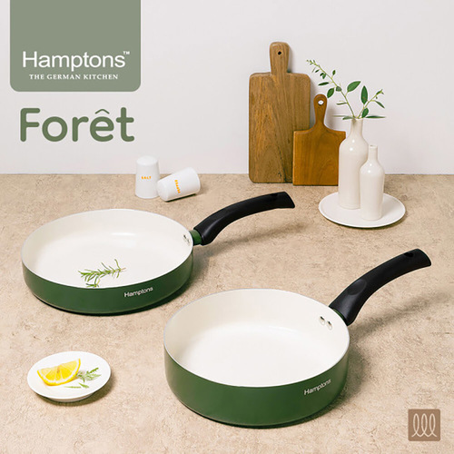 [Hamptons] 햄튼 포레 세라믹 인덕션 소테팬 26F+24W 2종세트(손잡이 칼라박스 포함)