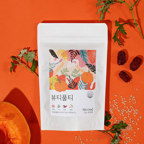 [티차이] 뷰티풀차 2gx30티백(국내산 호박,쑥,현미,대추 블렌딩차)