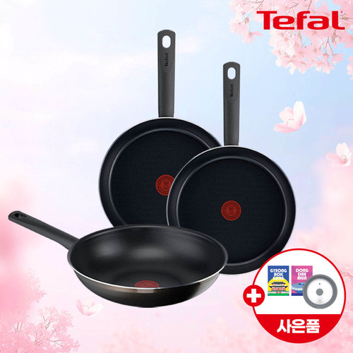 ★봄봄선물페스타★ [테팔] 초코브라우니 프라이팬 24cm+멀티팬 28cm+G6 드레스 블루 프라이팬 28cm+(증정) 셀룰로오스 코팅팬 전용 스펀지(수세미) 2P+실리콘 멀티 뚜껑S