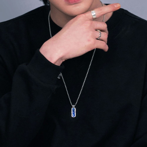 리즈타라 실버925 블루 큐빅 팬던트 십자가 은 목걸이