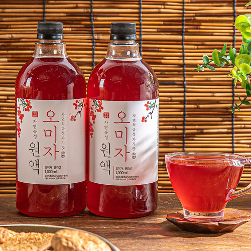 자연숙성 저온추출 오미자원액 1000ml 2병