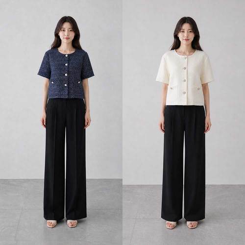 [블랑드주아] 3781자켓 (꽃단추)