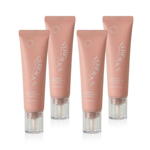 베리디크 로즈베리 비건 기능성 핑크광채 워터톤업 선크림 50ml 4개 SPF50+ PA+++ 피부보호