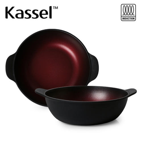 [Kassel] 카셀 버건디 티타늄 (IH)인덕션 만능 전골냄비팬 28cm