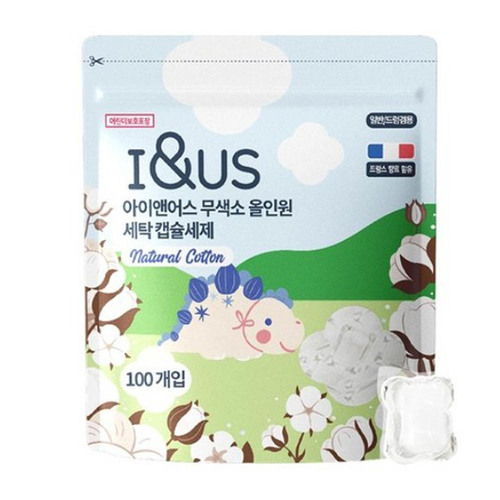 아이앤어스 무색소 저자극 초고농축 캡슐세제 내츄럴 코튼향(100개입)
