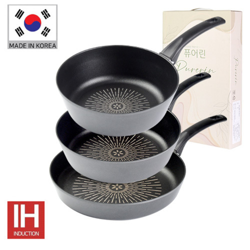 Pure-Rin 퓨어린 쿡 라이트(Cook-Right) 인덕션 IH 프라이팬 3종C세트(프라이팬28cm+궁중팬28cm+궁중팬24cm)