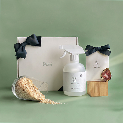 온다숲 피톤치드 집들이 기념일 생일 선물세트B (잎피톤치드500ml+사쉐 무화과향+선물상자)