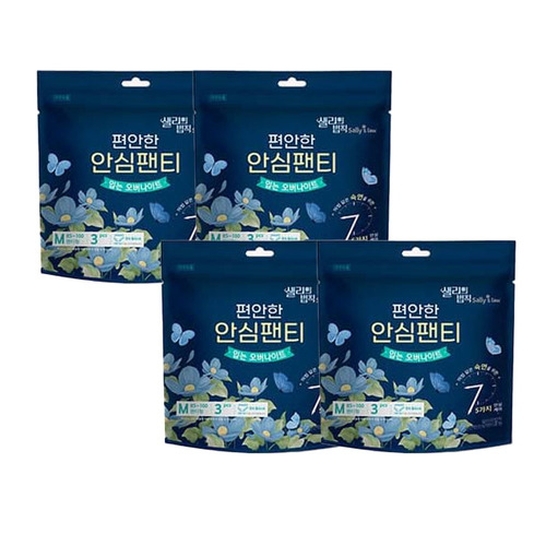 샐리의법칙 입는 오버나이트 팬티형생리대 중형 3P 4팩
