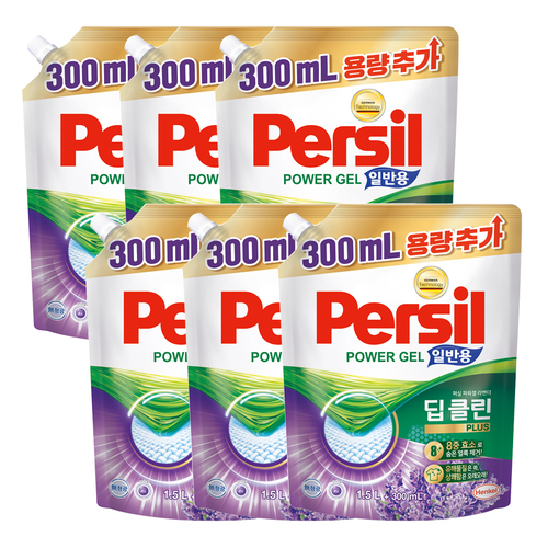 퍼실 라벤더 딥클린 플러스 1.5L+300ml 일반용 (증량팩) x 6개