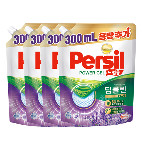 퍼실 라벤더 딥클린 플러스 1.5L+300ml 드럼용 (증량팩) x 4개