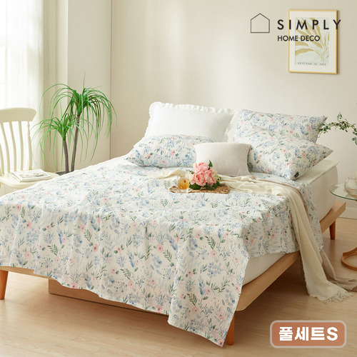 [simply home] 심플리홈 알로하 시어서커 여름이불 S 풀세트 (이불 1P, 패드 1P, 베개커버 1P)/비닐포장
