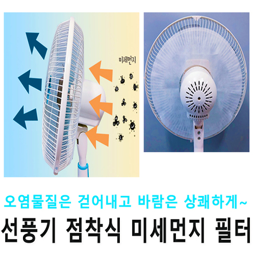 선풍기 점착식 미세먼지 필터 (선풍기필터 3장 + 미니선풍기용 필터 3장)