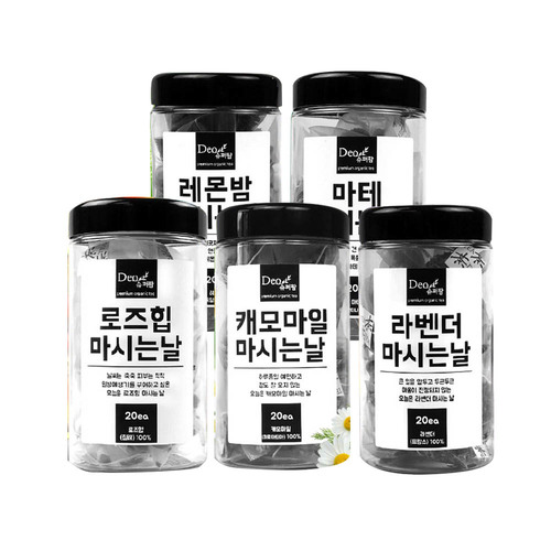 차마시는날 5종 D(마테차+레몬밤+라벤더+캐모마일+로즈힙차)