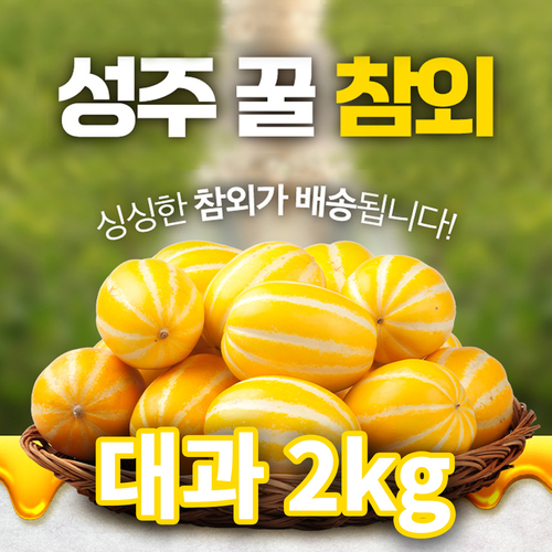 산지직송 명품 성주 꿀참외 고당도 성주참외 대과 2kg (4-6과내외)