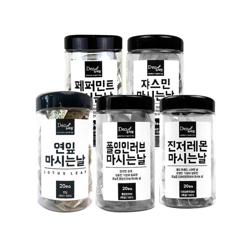차마시는날 5종 E(쟈스민+페퍼민트+진저레몬+플잉인러브+연잎차)