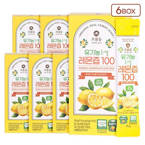 프롬들 유기농 레몬즙 100% 20g*14포(280g) 6개입