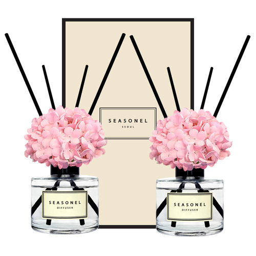 시즈넬 플라워 디퓨저 120ml 더블 선물세트 미니수국_핑크