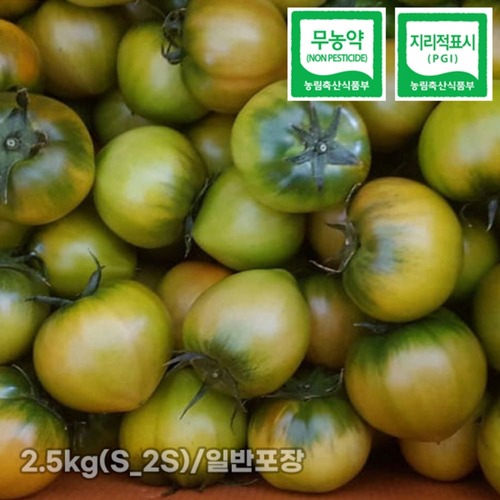 [더기다림] 무농약 대저 짭짤이 토마토 2.5kg(S_2S)/일반포장