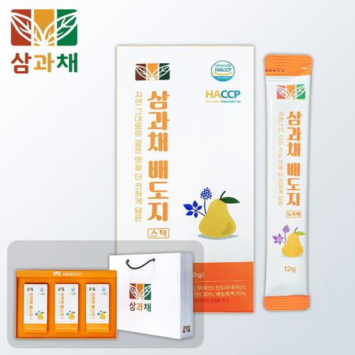 삼과채 배도지스틱 12g x 15포 x 3박스 (총 45포) /싸바리 겉박스 제외