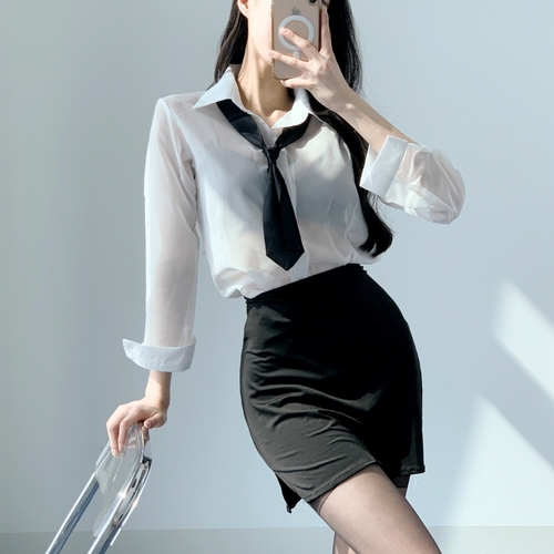 시스루 오피스룩 비서 코스튬 란제리 4종세트