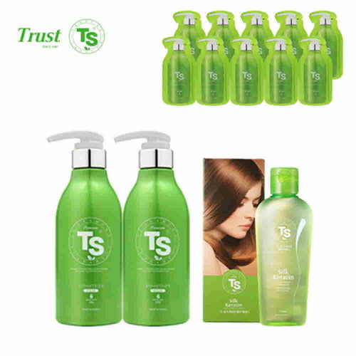 TS샴푸 프리미엄 TS 샴푸 500ml×2개+TS 실크 케라틴 헤어 에센스 170ml+프리미엄 샴푸 6ml×10개