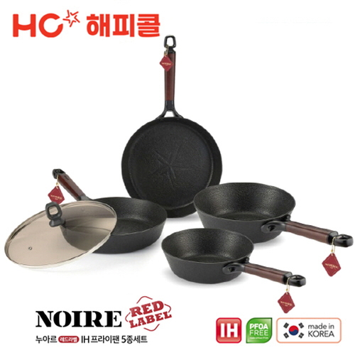 해피콜 누아르 레드라벨 IH 프라이팬 디럭스 5종세트 4900-0139-1A