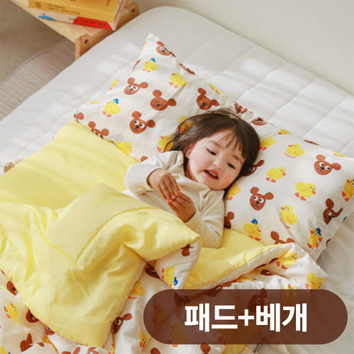 무무슈 위드프렌즈 리버시블 모달 일체형 어린이집 낮잠이불 (패드+베개)