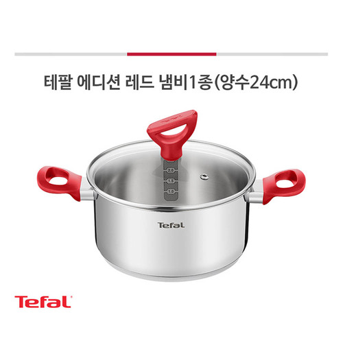 테팔 에디션 레드 인덕션 양수냄비 24cm