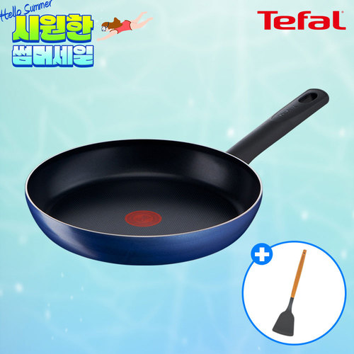 [8월기간한정특가][테팔] G6 드레스 블루 프라이팬 28cm+[사은품] [죠르노펠리체] 우드 핸들 실리콘 뒤집개 TFC-DB8SST