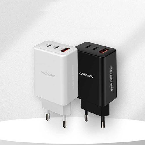 유니콘 멀티 3포트 GaN 65W PD 초고속충전기 갤럭시 아이폰 KA-650PD