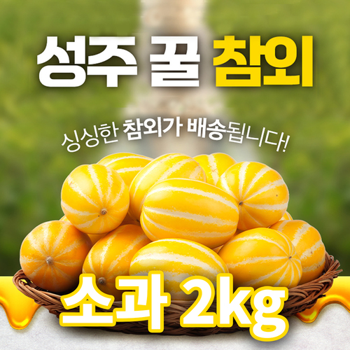 산지직송 명품 성주 꿀참외 고당도 성주참외 소과 2kg (10-16과내외)