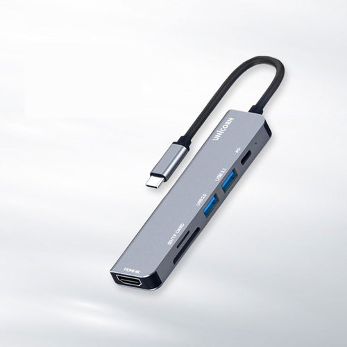 유니콘 C타입 6in1 HDMI 멀티 USB3.1 허브 4K 미러링 PD 87W 충전 지원 알루미늄 TCH-P30