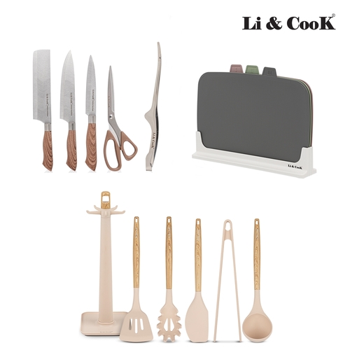 리앤쿡 노르딕 키친툴 6종+항균도마4종+칼5종(15종)