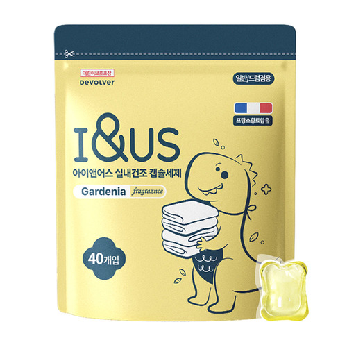 [아이앤어스] 실속형 실내건조 세탁 캡슐세제_40개입_가드니아