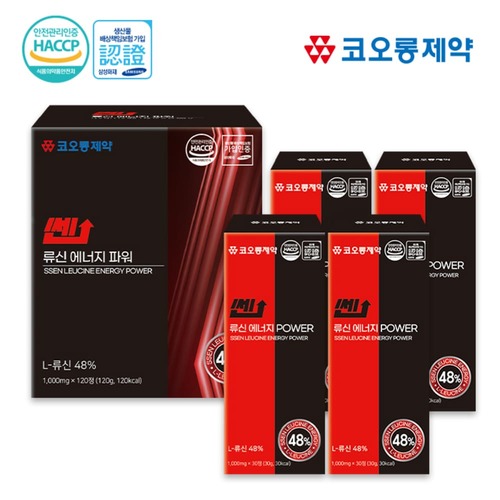 [코오롱제약] 쎈 류신 에너지 파워 [1,000mgX30정X4박스]