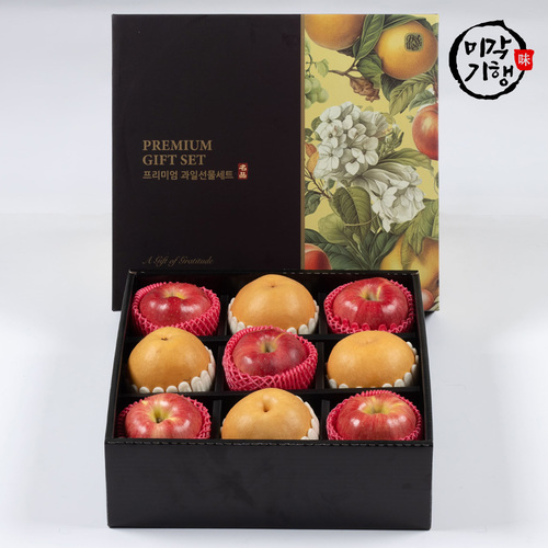 [미각기행] 프리미엄 혼합과일 선물세트 1호[사과 +배 혼합 선물세트 5kg (사과5과 + 배 4과)]